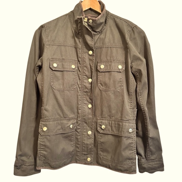 J. Crew Twill Field Utility Jacket Zip‎ Snap Closure Dark Dark Gray Women’s S - Picture 1 of 5